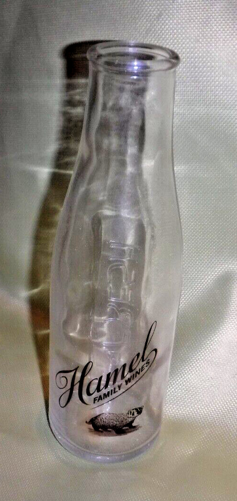 HAMEL FAMILY WINES Glass Carafe Bottle 8 3/4 TALL -Sonoma Valley CA