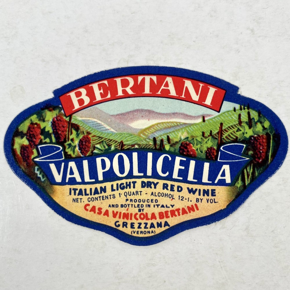 Casa Vinicola Bertani Vintage Valpolicella Grezzana Italy Wine Label Unused