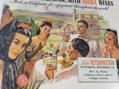 1944 ROMA Wines Print Ad Hotel Metropolitano – CLARK AGNEW Art WWII Era VINTAGE