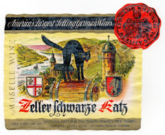 Vintage – Zeller Schwarze Katz Black Cat Wine Label – XL1i