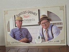 1980s BARTLES & JAYMES WINE COOLER Cardboard Advertising BAR SIGN Vintage
