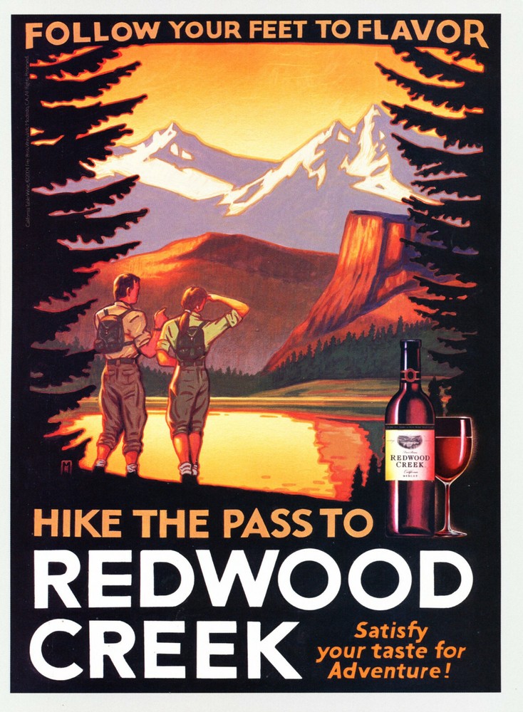 REDWOOD CREEK WINE AD #6 RARE 2004 OUT OF PRINT « HIKE THE PASS TO… »