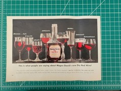Mogen David Dry Red Wine Fine wine produced in Chicago USA 1963 vintage ad