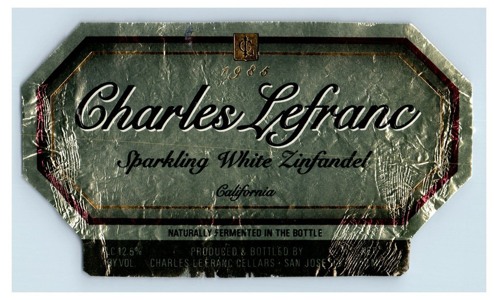 1970&rsquo;s-80&rsquo;s Charles Lefranc Sparkling White Zinfandel Wine Label Original S51E