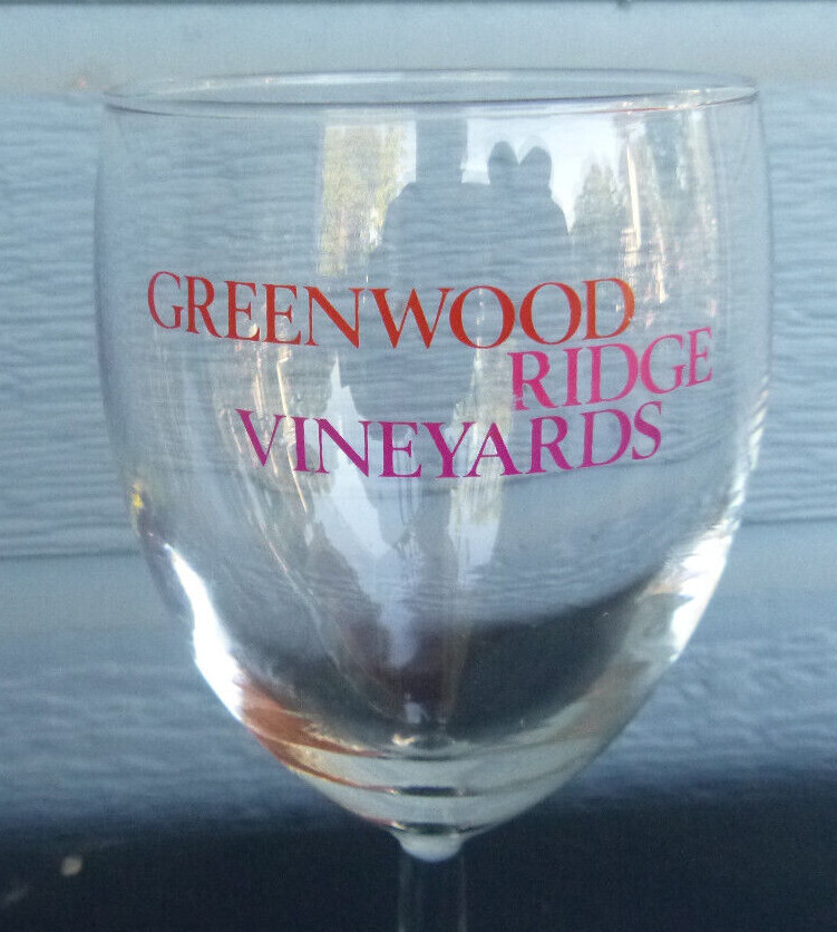 vintage Greenwood Ridge vineyards Winery wine glass Philo California 6 3/4&Prime;