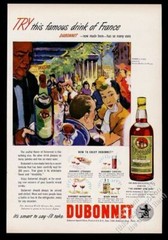 1946 Dubonnet wine Weber&rsquo;s restaurant Paris art vintage print ad