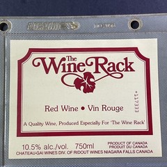 Vintage Chateau-Gai The Wine Rack Red Wine Niagara UNUSED Paper Label Q29