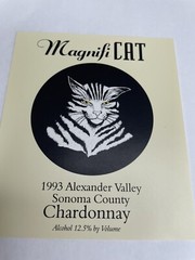VTG Wine Label MagnifiCAT 1993 Alexander Valley Sonoma County Chardonnay Rare!