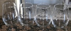 SILVER MOON WINERY DOVER OHIO TASTING WINE DRINK GLASS Set Lot 4 MANCAVE BAR