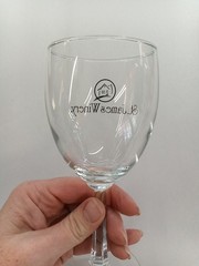 6.5&Prime; Clear Glass St. James Winery Souvenir Wine Glass
