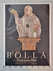 1990 Print Ad BOLLA Italian Wine Happy Clown Magazine Page Bar Pinup