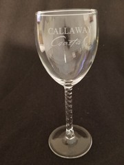 Callaway Coastal – Temecula CA – Wine Glass – White Artwork – 7-1/2&Prime; Tall – Rare