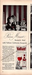 Valliant Wines Print Ads 1947 Vintage Ephemera Wall Art Decor by Nat White