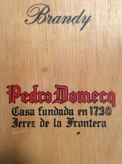 Carlos I Brandy Wooden Box Pedro Domecq Spain 12 1/4&Prime; x 4 3/8&Prime; x 3 3/4&Prime; Dreyfus