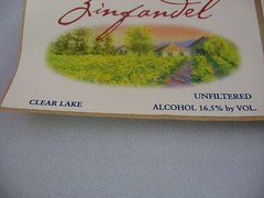 2001 Sunce Vineyard Zinfandel Wine Label Old Vines Clear Lake CA Unfiltered