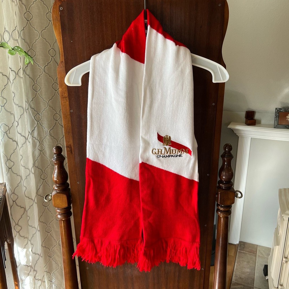 New! G.H. Mumm Champagne Scarf Red And White