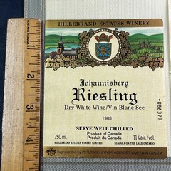 Vintage 1983 Hillebrand Estates Johannisberg Wine UNUSED Paper Label Q102