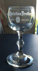 THE CHRISTIAN BROTHERS, NAPA VALLEY, CALIFORNIA ADVERTISING SOUVENIR WINE GLASS