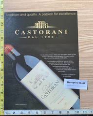 Podere Castorani Montepulciano Red Wine 2008 Magazine Print Advertisement