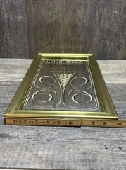 Vintage Martini & Rossi Asti Spumante Sparkling Wine Brass Framed Mirror 1982