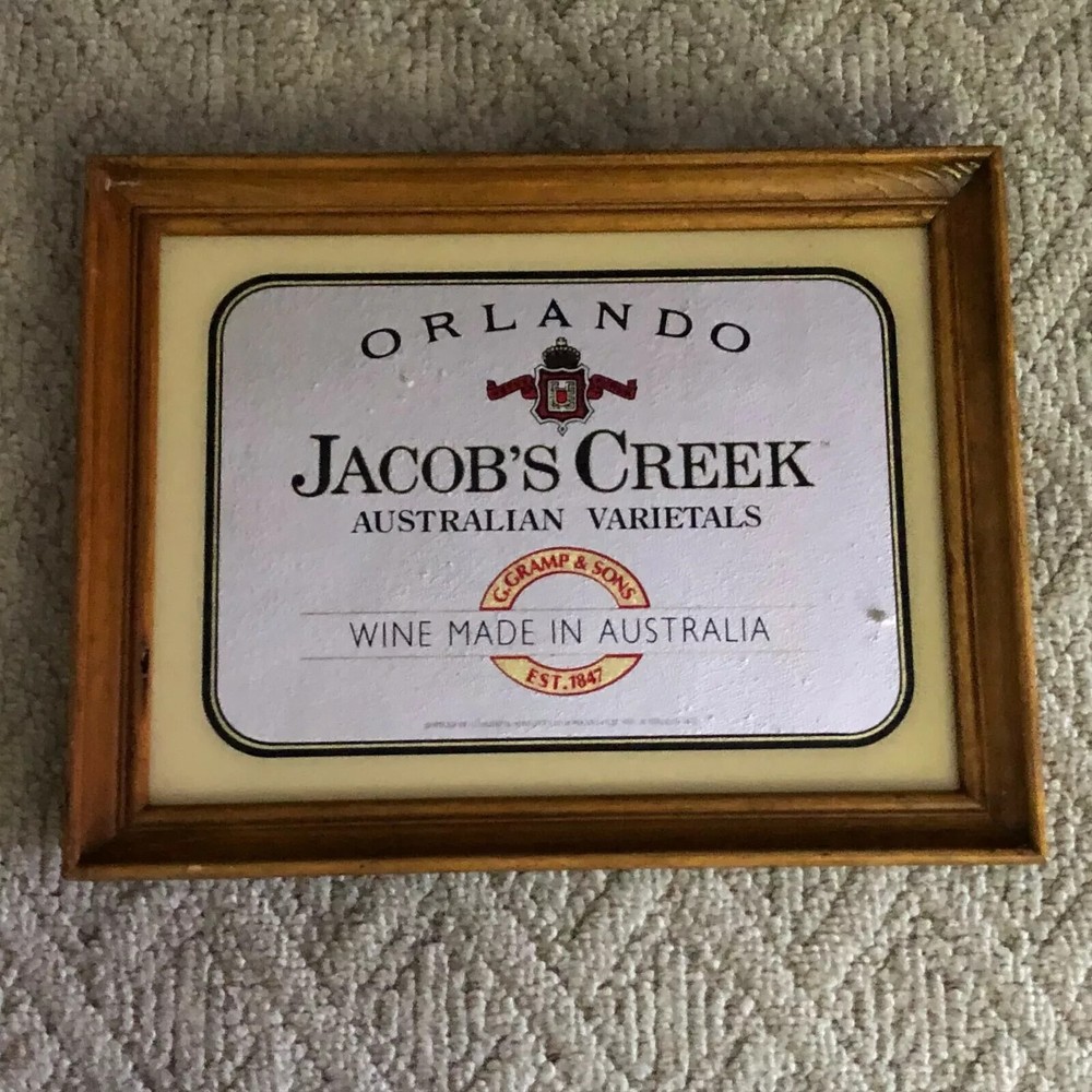 Orlando Jacob&rsquo;s Creek Sign Mirror Australian Wine Bar Mancave Advertising Framed