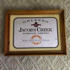 Orlando Jacob&rsquo;s Creek Sign Mirror Australian Wine Bar Mancave Advertising Framed