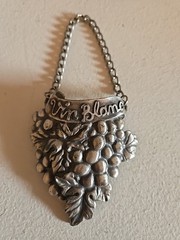 Vin Blanc French Pewter Wine Decanter Label Name Tag For White Wine