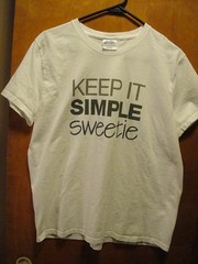 Simply NAKED Wines Promo Ladies NEW T Shirt Large White « Keep it Simple Sweetie »