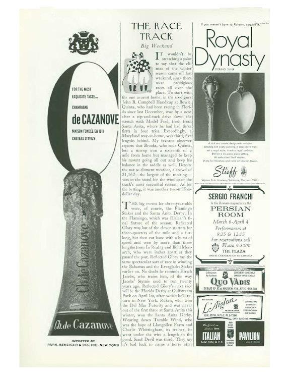 1967 de Cazanove Champagne PRINT AD Chateau D&rsquo;Avize