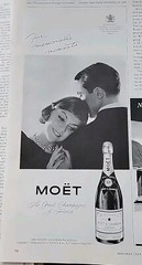 1959 Moet Great Champagne of France for memorable moments vintage ad