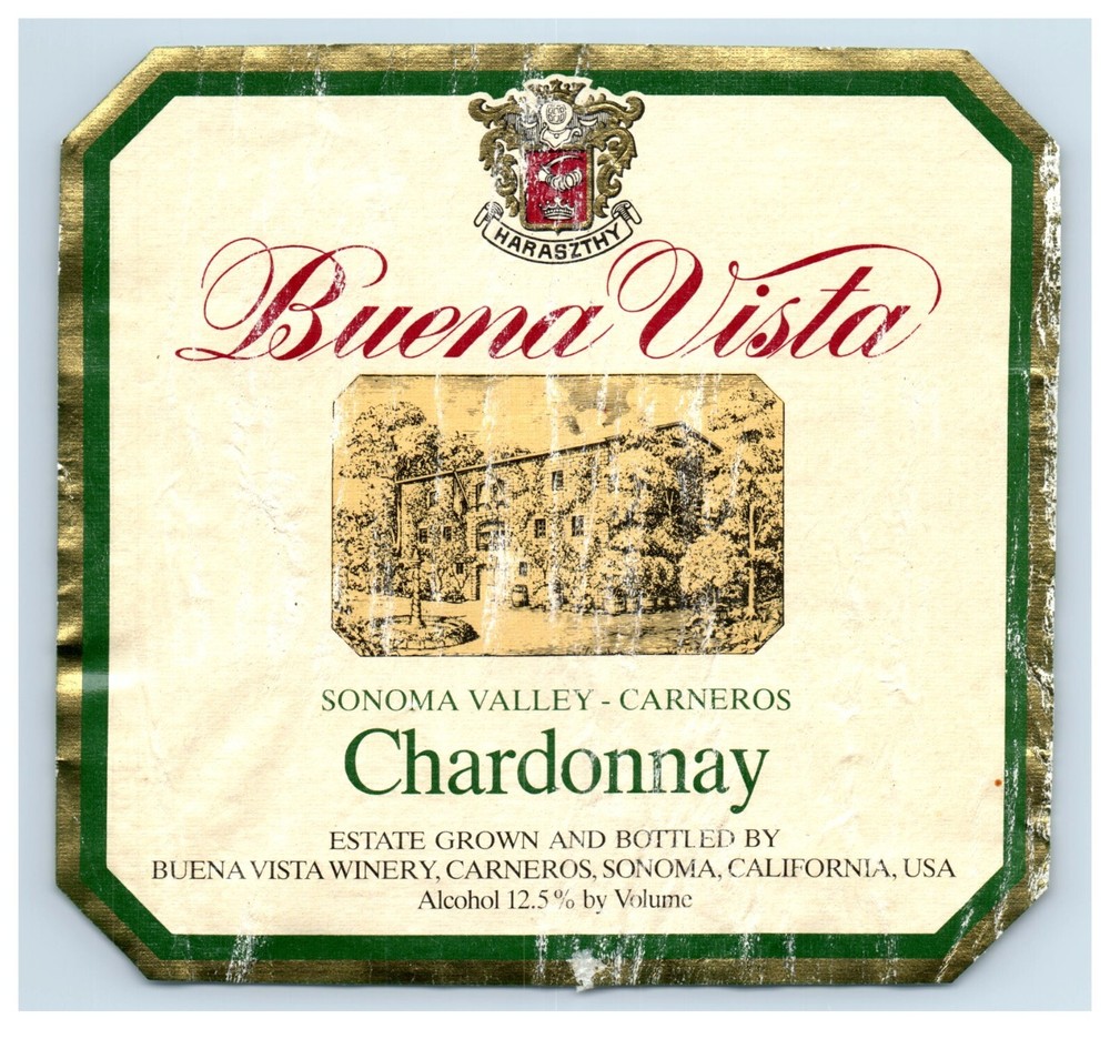 1970&rsquo;s-80&rsquo;s Buena Vista Chardonnay Californian Wine Label Original S51E