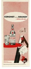 1945 Coronet VSQ Fine Brandy WWII Buy War Bonds Vintage Print Ad 1
