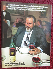 1980 PAUL MASSON Cabernet Sauvignon Red Wine Print Ad ~ ORSON WELLES Experts Say
