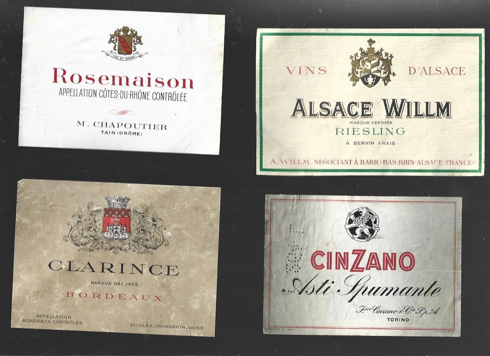 Lot of 4 different Wine bottle labels #3