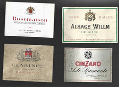Lot of 4 different Wine bottle labels #3
