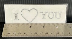 Clear Crystal “I HEART YOU” Bottle Wine Label Bedazzle Sticker – New & Cool