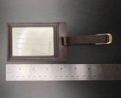 Ruinart Champagne Brown Leather Luggage Tag & Giftbag – Luxury – New
