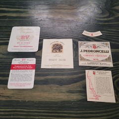 Lot of 6 Vintage California Wine Labels 1970s Beaulieu Vineyard Freemark…