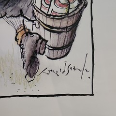Clos Du Val Wine Co Poster « Switzerland Bottling Time » 1983 Ronald Searle Napa