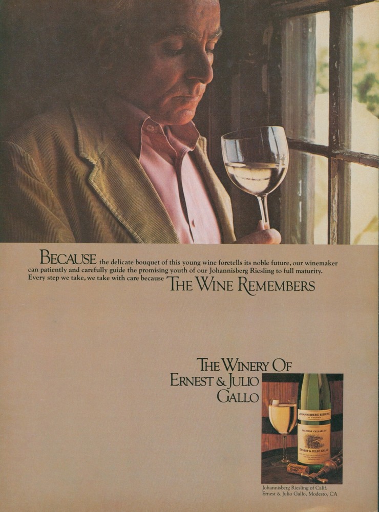 1980 Ernest Julio Gallo Wine Johannsiberg Riesling Modesto Vintage Print Ad SI11