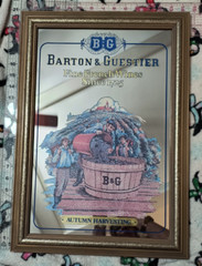 B&G Barton & Guestier Bar Mirror French Wine « Autumn Harvesting » Framed