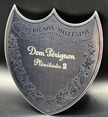 Dom Perignon Champagne P2 Black Metal Shield Label Box Plaque- Engravable – Rare