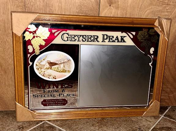 RARE VINTAGE GEYSER PEAK WINERY MIRROR – BAR TAVERN MAN CAVE RESTAURANT ~ NEW