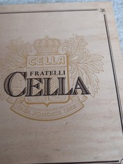 Vintage Fratelli Cella Wooden Wine Box 3-Bottle Gift Pack Edition Rope Handle