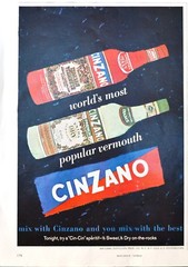 1962 Cinzano Italian & Extra-Dry Vermouth, Colorful Original Vintage Print-Ad