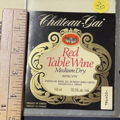 Vintage Chateau-Gai Red Table Medium Dry Wine UNUSED Paper Label Q20