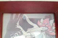 4 Wood Framed Vintage Wine Women Ad Prints Marsla Florio La Chablisienne 8×8&Prime;