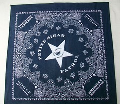 Wine Promo Bandana Blue Scarf Petite Sirah Patrol Bogle Vineyards Star Paisley