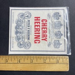 Vintage 1960s Cherry Heering UNUSED Paper Label Copenhagen Denmark Q1954