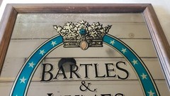Vintage BARTLES & and JAYMES Premium Wine Cooler Logo ~ Bar Mirror ~ 19&Prime; x 15.5&Prime;